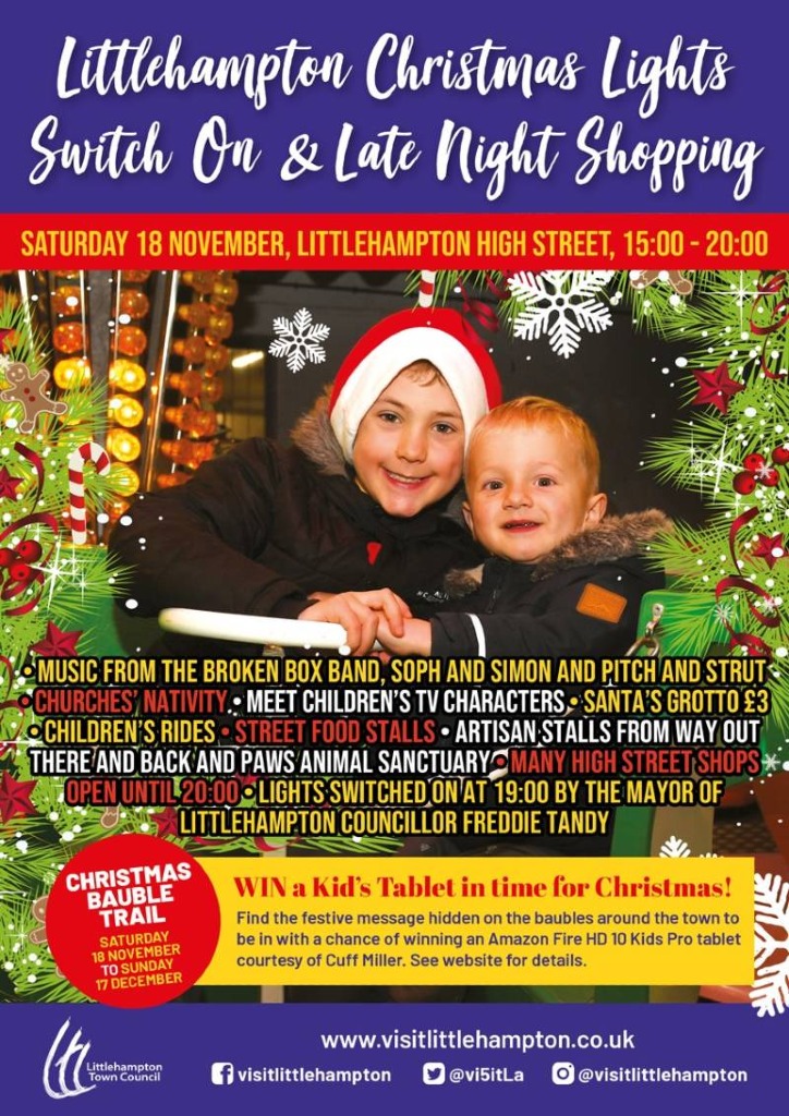 Littlehampton Christmas Bauble Trail - Win an Amazon Fire HD 10 Kids Pro Tablet