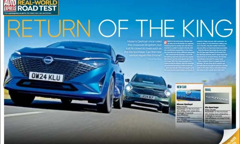 NEW NISSAN QASHQAI IS THE AUTO EXPRESS ROAD TEST WINNER VS THE KIA SPORTAGE