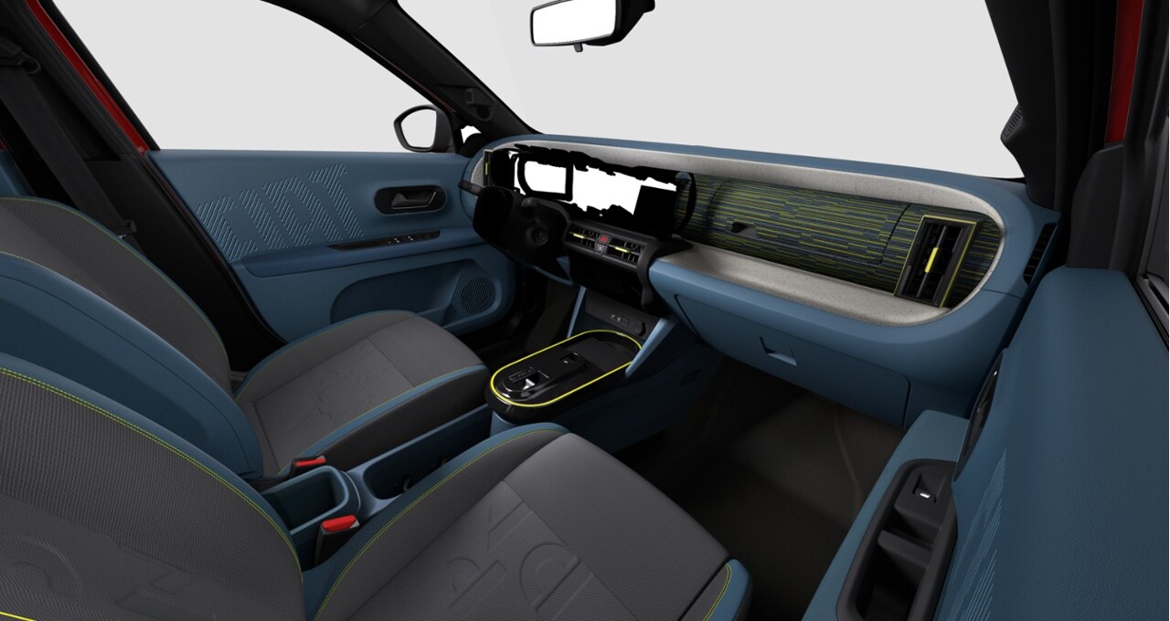 Two-tone Black/Blue 'Style' Fabric Interior with Panda Lettering