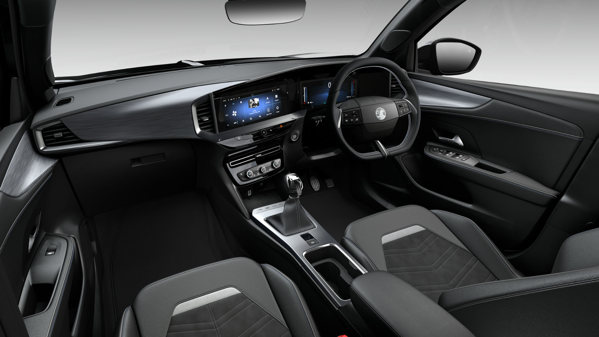 Black ReNewKnit seat trim inserts with Black vegan leather seat bolsters made with 100% recycled materials